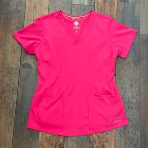 Healing Hands Small Pink Scrub Top